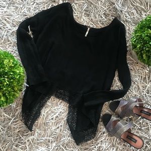 🐘Free People open back sheer shirt XS